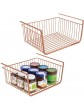 mDesign Set of 2 Under Shelf Basket – Large Wire Basket Shelf for Kitchen Storage – Hanging Storage Basket Ideal for Pantries and Cupboards – Copper - B07YNZ98S3I