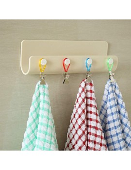 20 Pcs Kitchen Tea Towel Storage Clips Dishcloth Towel Holder Cloth Hanging Clips Metal Clip with Hooks for Home Bathroom Cupboards Multi Colors - B07X42VZRGA