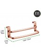 mDesign Tea-Towel Holder – Over Door Towel Rail with No Drilling Required – Kitchen Towel Holder with 2 Bars – Ideal for Kitchens & Bathrooms – Copper - B07Q5C5LRMZ