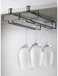 2 Pack Wine Glass Rack Metal Under Cabinet Hanging Wine Champagne Glass Goblets Stemware Rack Holder for Cabinet and Bar-Single Row 4 Cups black - B097DNHTW9B