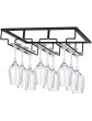 3Rows Wine Glass Holder Under Cabinet Hanging Wire Wine Glass Rack Stemware Rack Stemware Racks for Kitchen Bar Living Room Screws Included Easy to Assemble - B0B2JXWNBBF