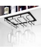 defway Wine Glass Rack Under Cabinet Stemware Rack Hanging Wine Glass Holder for Kitchen Bar Pub 1 Pack Black - B07R492BQRM