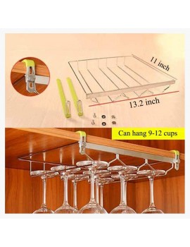 E No Drilling Stemware Racks Stainless Steel Wine Glass Holder Wine Glass Holder Under Cabinet Wine Racks Wall Mounted 13.2 × 11inch Color : 3 Rows 3 Rows - B0B1Q7WY8SC