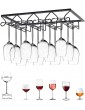 Hanging wine glass holder wine glass holder black wine glass holder stemware racks cabinet wine glass holder quadruple black for family restaurant hotel bar 40 x 22.5 cm - B09GJW5ZLFF