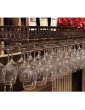 Industrial Iron Wine Glass Holder Ceiling Stemware Rack Adjustable Height Goblet Stemware Holder Vintage Wine Glass Storage Shelf For Restaurants Bars Home - B0B2VWDCBVR