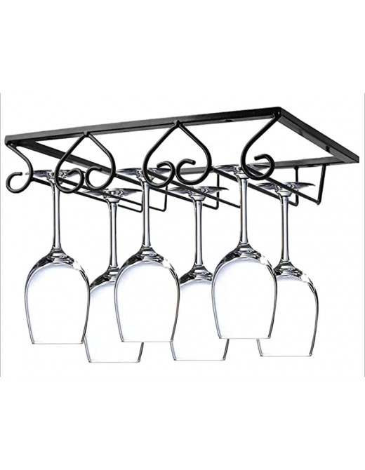 WOAIAI 2pcs Wine Glass Hanger Rack Under Cabinet Heart-Shaped Stemware Rack Storage Hanger for Bar Kitchen Cabinet - B0B2MXJCSPZ