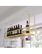 ZXFSWJ Wine Bottles and Glass Holder Hanging Wine Rack Ceiling Wine Storage Holder with Stemware Glass Shelf for Under Cabinet Kitchen Bar,Gold Size : 100x25x21cm - B0B1ZYG2XRK