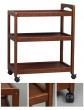 3 Tier Utility Cart With Wheels Kitchen Island Trolley Bathroom Garage Solid Wood Storage Shelves Wine Tea Dining Cart For Hotels Restaurant Home Use - B0995WV48TN