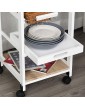 HOMCOM Mobile Rolling Kitchen Island Trolley for Home w Metal Baskets Trays Shelves Wheels Compact Stylish Storage White - B08G9J6Y7ZB