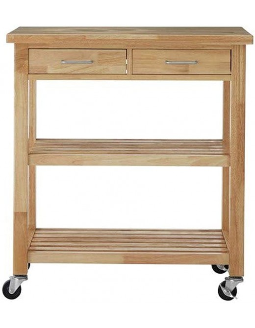 Premier Housewares Kitchen Trolleys With Wheels Heave Wood Drinks Trolley Portable Kitchen Trolley with Worktop and Storage 87 x 80 x 40 cm - B0784NN1QPS