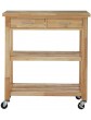 Premier Housewares Kitchen Trolleys With Wheels Heave Wood Drinks Trolley Portable Kitchen Trolley with Worktop and Storage 87 x 80 x 40 cm - B0784NN1QPS