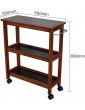 RTYUI 3 Tier Utility Cart With Wheels Kitchen Island Trolley Solid Wood Storage Serving Rolling Cart Moving Wine Cart Tea Cart For Home Hotel Restaurant - B0B12NBDFND