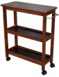 RTYUI 3 Tier Utility Cart With Wheels Kitchen Island Trolley Solid Wood Storage Serving Rolling Cart Moving Wine Cart Tea Cart For Home Hotel Restaurant - B0B12NBDFND