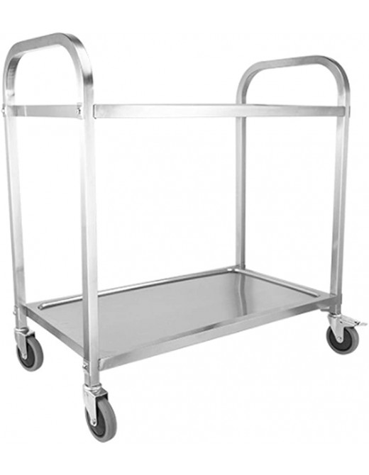 RTYUI Utility Service Cart Stainless Steel 2 Shelf Kitchen Island Trolley Catering Storage Cart With Locking Wheels For Kitchen Hotel Restaurant,29.5''X16''X33'' - B0B12N3LT5W
