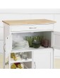 SoBuy FKW45-WN Kitchen Storage Trolley Serving Trolley Kitchen Storage Cabinet with Rubber Wood Worktop - B077JR15X6F