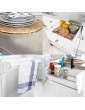 SoBuy® FKW33-W Luxury Kitchen Trolley with Large Storage Cabinet Kitchen Island with Stainless Steel Worktop White - B0157Z2SS4J