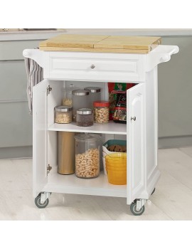 SoBuy® Kitchen Trolley with Extendable Worktop Kitchen Storage Trolley Cart with Dining Bar Table FKW36-WN - B01897NH1EW