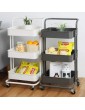YYQ SHOP 3 Tier Rolling Cart Carbon steel Kitchen Cart with Handles,Kitchen Shelves for Office Home Kitchen or Outdoor Storage Cart waterproof antirust Island Cart - B07Z9SLH96G