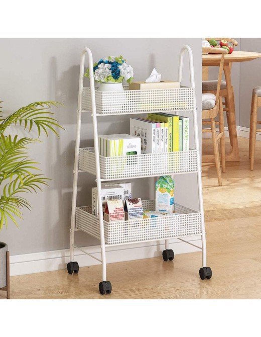 YYQ SHOP Kitchen Cart 3 layers Kitchen Shelves trolley Trapezoid Storage Cart with Lockable Wheels Mobile Utility Cart Island Cart - B07ZCYPV9PL