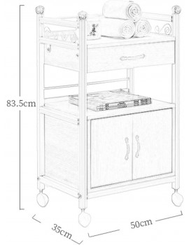YYQ SHOP Storage Cart With drawers and lockers,Kitchen Shelves Service Cart European pattern and crystal ball decoration Island Cart 50 * 35 * 83.5cm - B07ZQ8Y6XSM
