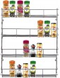ASAB Cupboard Spice Rack Organiser Kitchen Herb Storage Unit Door or Wall Mounted Chrome Plated Metal Shelf Tiered Jars and Bottles Holder 4 Tier - B076ZJ7WV5K