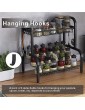 COVAODQ spice racks free standing， spice rack 4 Tier with Stepped Design，for kitchen cabinet kitchen bathroom living room Spice Bottle Jars Rack ,With 8 HooksBlack - B094FVXY7FV