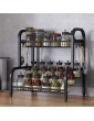 COVAODQ spice racks free standing， spice rack 4 Tier with Stepped Design，for kitchen cabinet kitchen bathroom living room Spice Bottle Jars Rack ,With 8 HooksBlack - B094FVXY7FV