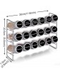 defway Free Standing Spice Rack 3 Tier Spice Rack Organiser with 18 Empty Glass Spice Jars Large Kitchen Spice Rack with 36 DIY Labels for Counter Top Silver - B08HLYW45XD