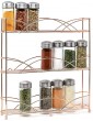 Joejis Rose Gold Multi-Tiered Spice Rack Herb Rack Spice Rack Organizer for Kitchen Spice Racks Free Standing and Mounted Spice Shelf with Easy Install - B09535Y86WP