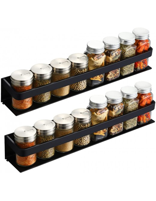 KES Kitchen Floating Shelf Seasoning Organizer Aluminum Spice Holder 2 Pack Wall Mount 15.7 Inch Black KSR401S40-BK-P2 - B07WZS5P7QK