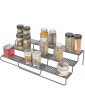 mDesign Tiered Spice Rack – Organised Pantry Storage System for Spice Jars and Bottles – Extendable Cabinet Shelves for The Kitchen – Graphite - B07CS3KGVWX
