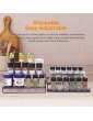 Nalmals Spice Rack Organiser 3-Tier Spice Racks Free Standing with Protective Railing Expandable Spice Organiser for Kitchen Cupboard & Pantry Spice Storage Black - B08FC7DM1KD