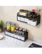 Spice Rack Wall Kitchen Holder without Drilling Spice Rack Hanging with 6 Spice Boxes and 6 Spoons Kitchen Rack Wall for Spices Aluminium Wall Mounted Spice Rack for Bathroom and Kitchen Black - B09VGC6JFMS