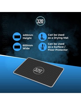 320° XL Drying Mat & Floor Protector 600 x 400mm Black & White - B08HR1BM52B
