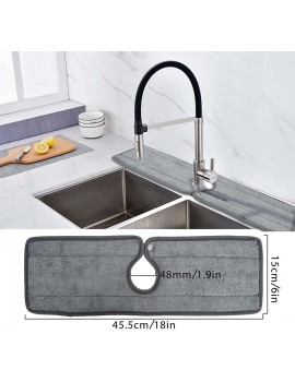 4 Pcs Faucet Absorbent Mat Microfiber Cloth Dish Cleaning Drying Pads Faucet Wraparound Absorbent Mat Suitable for Kitchen Bathroom Faucet Sink Splash Guard – Grey - B09R6V3R8PN