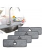 4 Pcs Faucet Absorbent Mat Microfiber Cloth Dish Cleaning Drying Pads Faucet Wraparound Absorbent Mat Suitable for Kitchen Bathroom Faucet Sink Splash Guard – Grey - B09R6V3R8PN