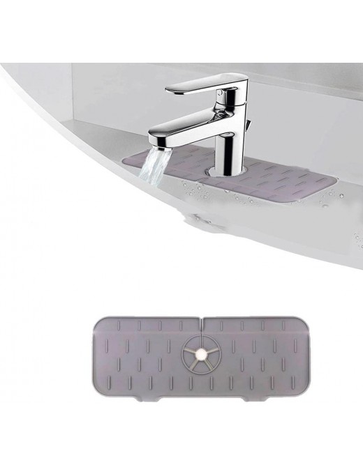 Sahgsa Sink Drain Cushion Silicone Kitchen Tap Splash Guard Water Collection Mat Sink Drainage Mat for Kitchen Bathroom - B09VXY8M6BA