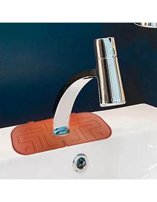 Sharplace 2Pcs Silicone Faucet Water Catcher Mat Bathroom Sink Draining Pad - B0B2X51JHTG