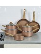 7 PCS URBN-CHEF Ceramic Rose Gold Induction Cookware Set - B095Z178DJS