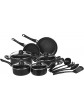 Basics 15-Piece Non-Stick Cookware Set & Dinnerware Set Service for 4 16-Piece - B07Z9DJ8Z2X