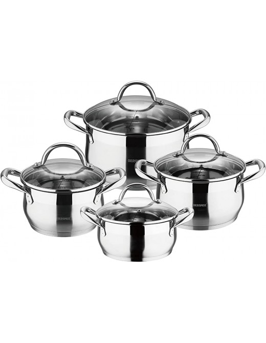 Bergner Gourmet Cookware Set with Lid Stainless Steel Silver 30 x 30 x 30 cm - B009LHZ6B6Q