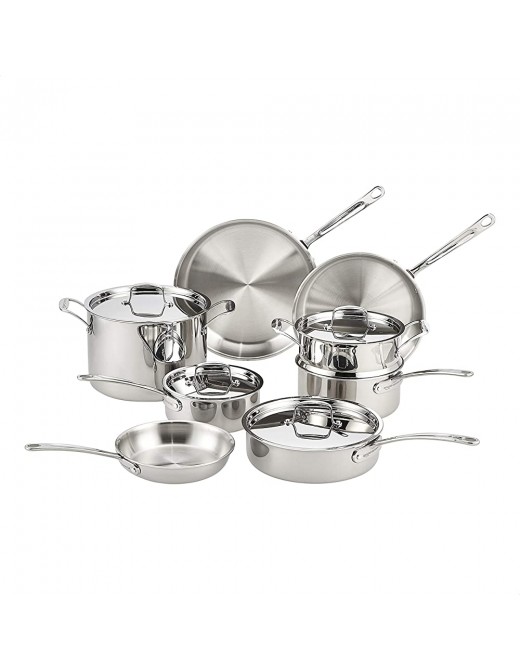 Commercial Induction Pots & Pans Set 12 Piece Stainless Steel Cookware Set - B089ZGYB9FY