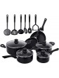 COSTWAY 16 Pieces Cookware Set Include Fry Pans Stock Pots Sauce Pots and Cooking Aluminum Non Stick Induction Stove Pot Pan Sets for Home Kitchen Restaurant - B093K6V8J6E