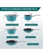 CUSIBOX Cookware Set Ceramic Nonstick Pan & Pot Set 8 Piece Stock Pot Frying Pan Saucepan Casserole Saute Pan Glass Lid | Induction | - B08DHXTVX9T