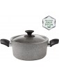 Karaca Biogranit cookware Set Gray 7-Piece cookware Set Non-Stick Coating Pot pan Set with Glass lids Dishwasher-Safe Granite - B096PVJQNRK