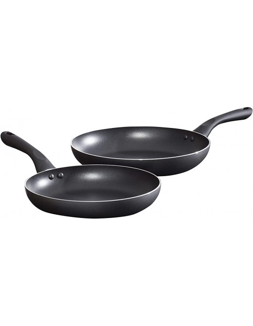 Pro-Chef CKW1849GE 2PC Aluminium Fry Pan Set with Soft Grip Handle and Knobs Inside 2 Layer Pfluon Outside High Temp Coating and Pressed Induction Base 24cm 28cm-Black - B07RQTN5KVK
