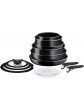 Tefal Ingenio Easy On 13 Piece Set Pots and Pans Set Stackable Easy Cleaning Non-Stick Coating Heat Indicator Removable Handle L1599243  Black - B09TL6XXNJY