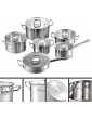 Velaze Cookware Set,Series Mayne,12-Piece Stainless Steel Pot & Pan Sets,Induction Safe Saucepan Casserole Casserole pan with Glass lid Set of 12 - B07CNYWNPYO