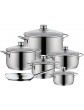 WMF 730026040 Pot Set 6-Piece Diadem Plus Pouring Rim Glass Lid Cromargan® Stainless Steel Polished Suitable for Induction Hobs Dishwasher-Safe  Silver  61 x 33.5 x 27.5 cm - B0000D14GKS