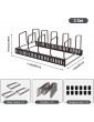 3 Set Puricon Pan Organiser Rack Pot Lid Holder with 15 Dividers Adjustable Baking Tray Storage Rack for Chopping Board Bread Board Roasting Baking Tin Sheet Grill Pan in Cupboard Pantry Cabinet - B09CY939CLI